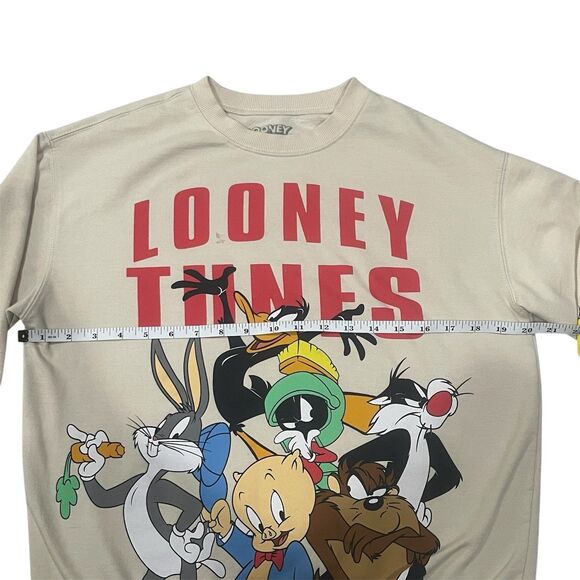 Looney Tunes Cartoon Sweatshirt Crewneck Cream - Picture 3 of 6